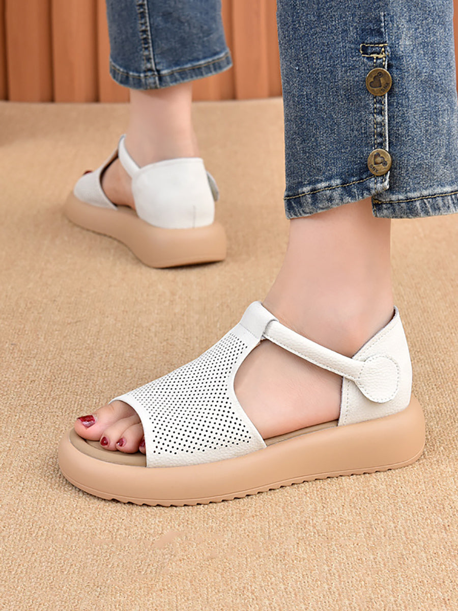 Summer Sandals Casual Leather Women Platfrom