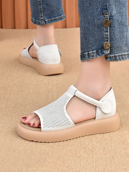Summer Sandals Casual Leather Women Platfrom