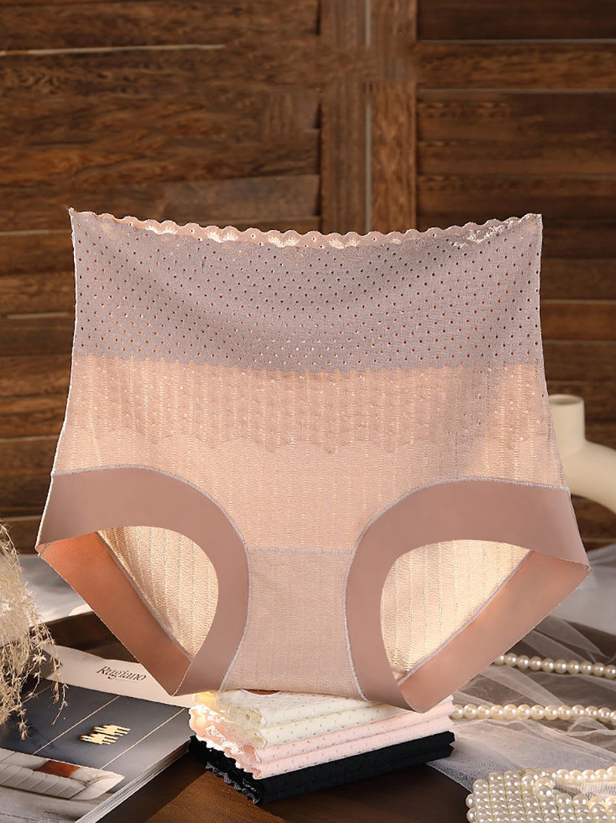 Pure 4 Pieces Waist High Color Summer Underwear Women