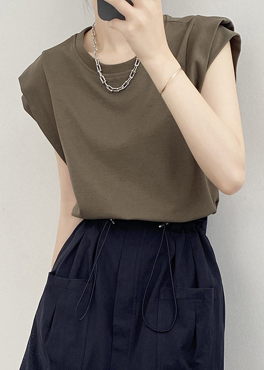 Green Neck T Army Solid O Summer Women Cotton Shirts