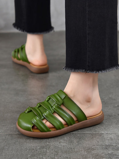 Casual Women Sandals Summer Genuine Leather