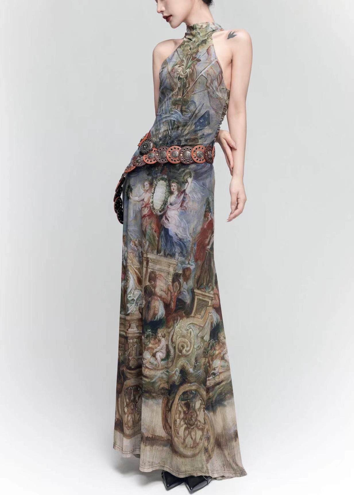 Original Shoulder Photo Long Color French Cold Dress Design Tulle