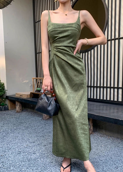 Boutique Black Slim Fit Silk Spaghetti Strap Dress Sleeveless EE048