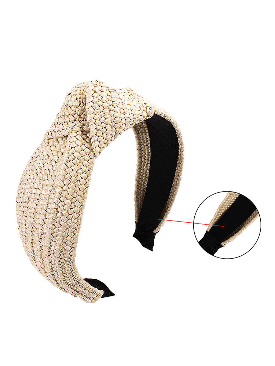 Casual Knot Straw Woven Hair Band - 4 Pieces AT1073