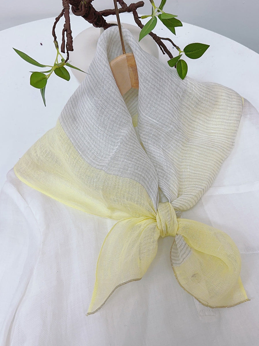 Vintage Stripe Women Casual Plaid Square Scarf