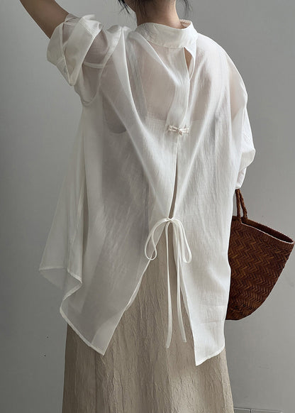 Shirts Peter Pan Silk New Button White Spring Collar