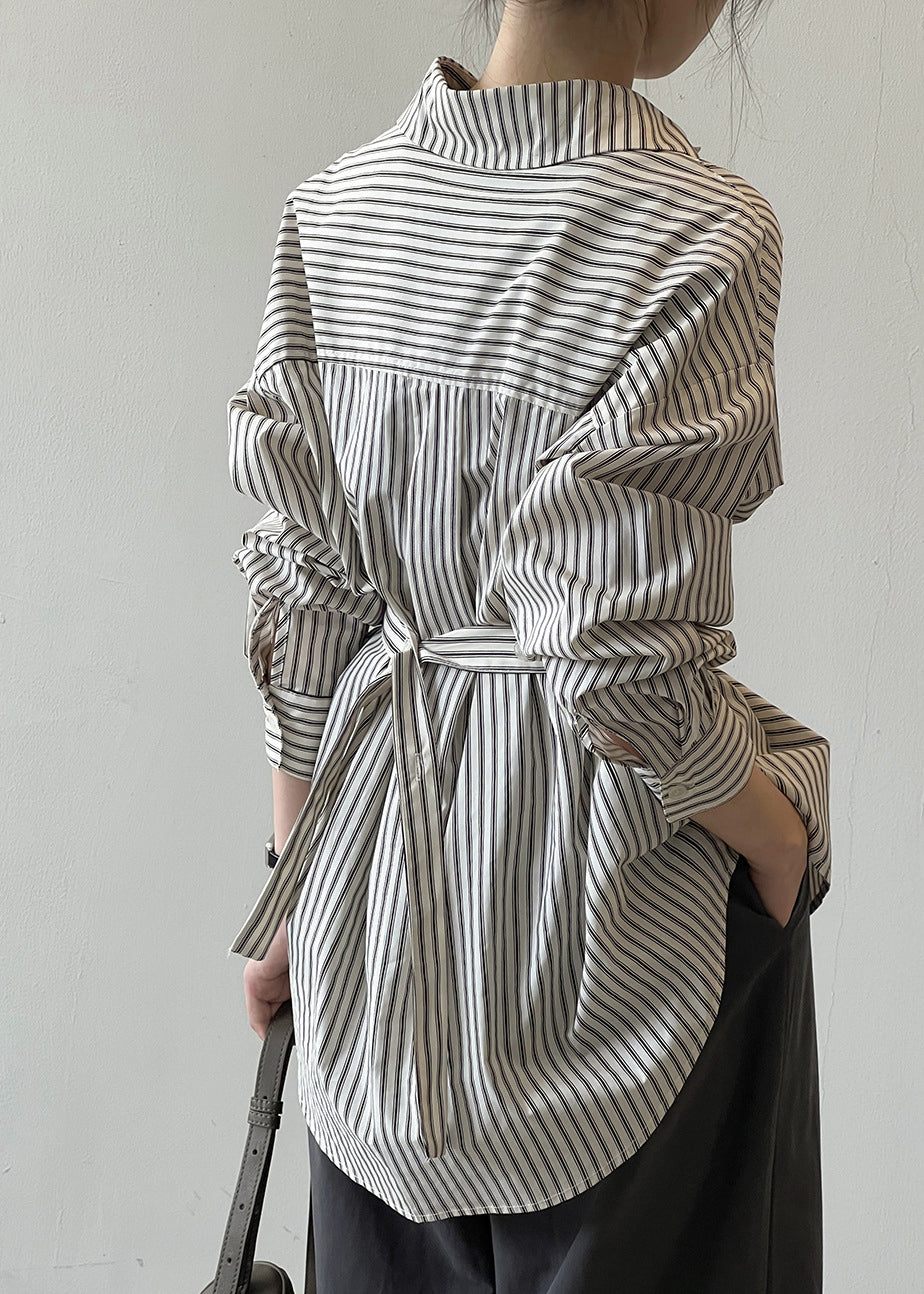 Pan Cotton Collar Fall Striped Peter French Shirt Button