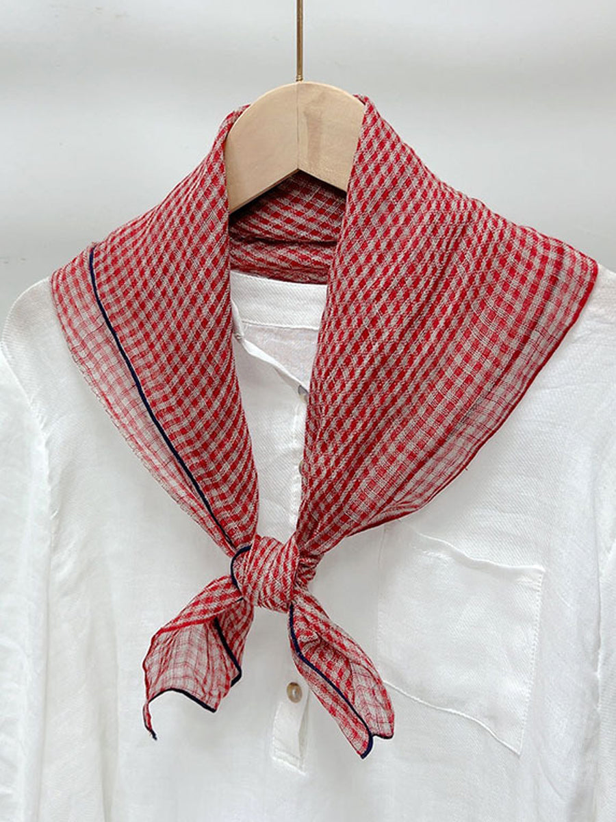 Vintage Stripe Women Casual Plaid Square Scarf