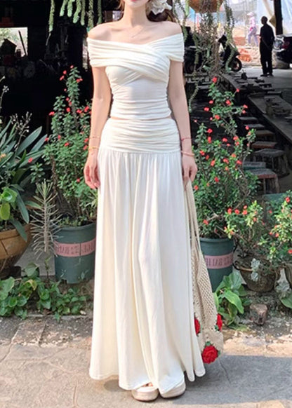 Skirts And Wrinkled Tops Summer Cotton Set Art Beige Two Pieces