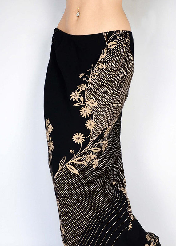 Art Black Low Waist Print Holiday Skirts Spring YF030