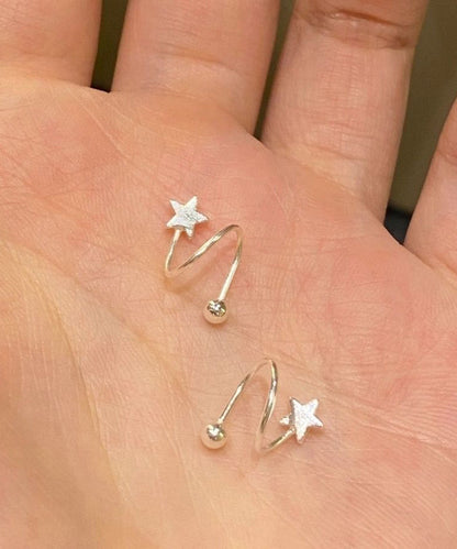 Art Gold Sterling Silver Overgild Stars Stud Earrings ZZ019