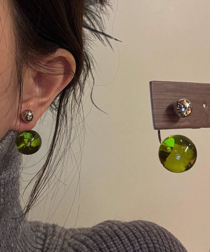 Stud Wax Earrings Art Acrylic Honey Green