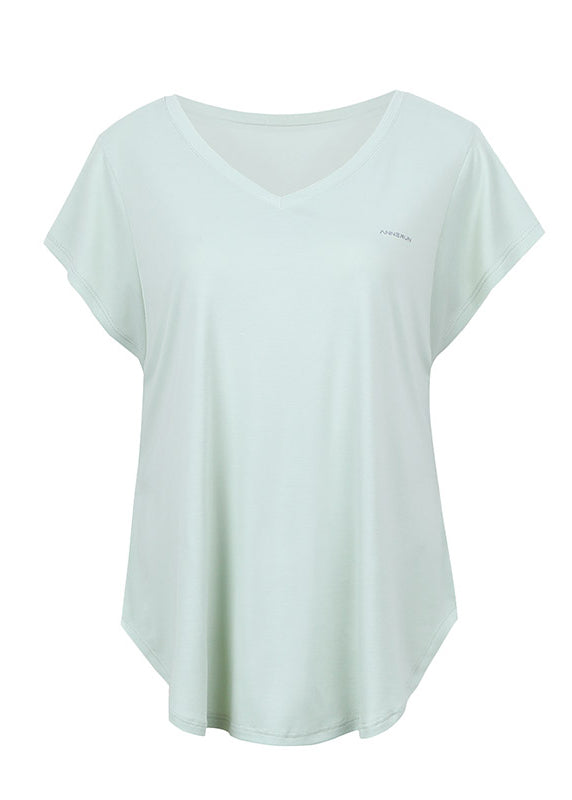 Light Patchwork Tank Yoga Tops Art Sleeve Green Short