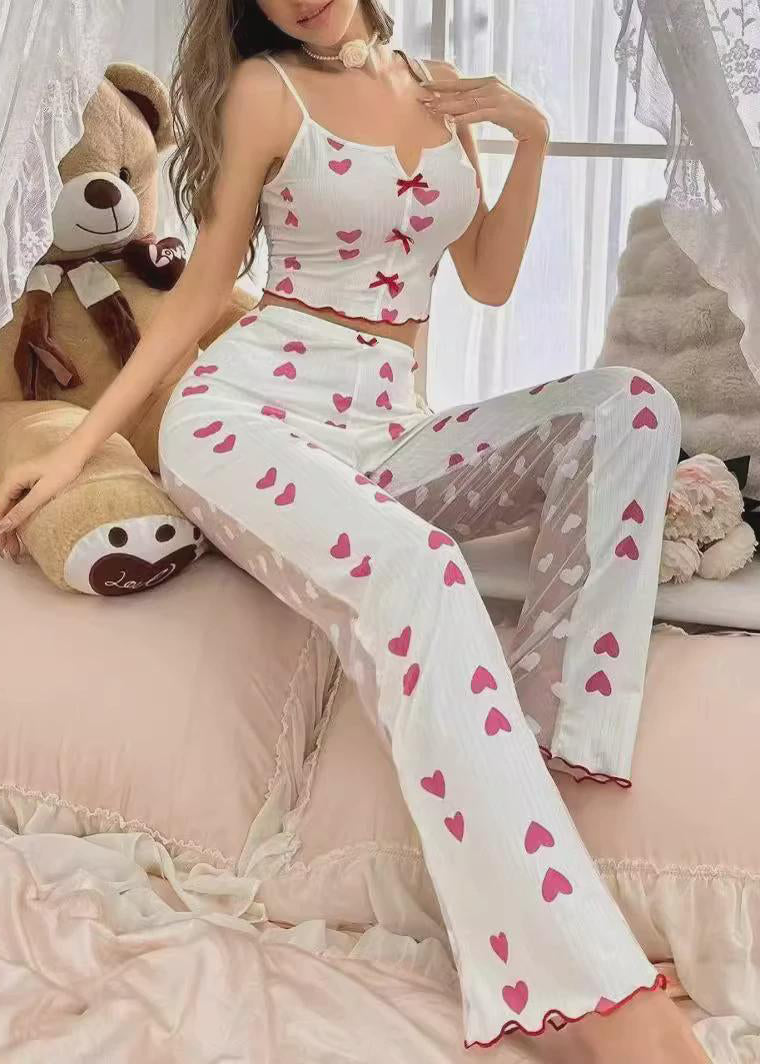 And Light Art Tulle Patchwork Print Purple Trousers Vest