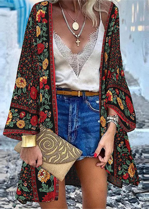 Cotton Art Oversized Print Summer 50+ Beach UPF Cardigans