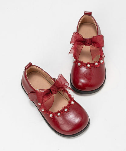 Pearl Tulle Buckle Bow Beige Girls Strap Platform Beautiful For