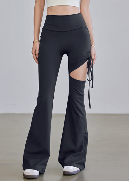 Blue Pants Hollow High Out Yoga Drawstring Waist Beautiful