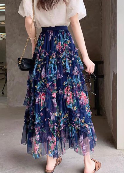 Ruffled Skirts Pink Tulle Patchwork Beautiful Asymmetrical