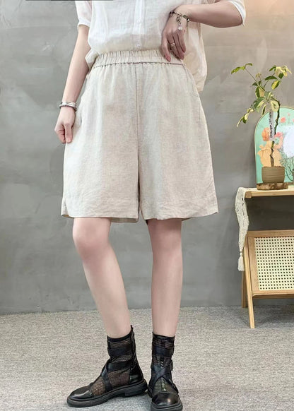 Purple Summer Oversized Linen Pants Shorts Pockets Beautiful