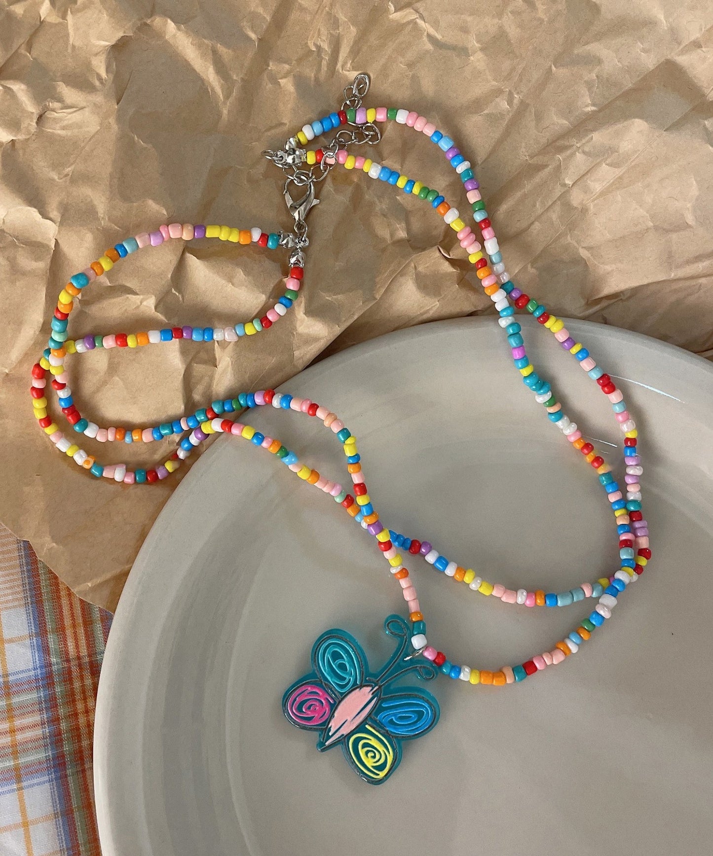 Beautiful Double Beading Alloy Floral Layer Rainbow