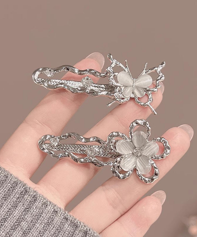 Silk Hairpin Zircon Hollow Beautiful Butterfly Floral Metal Out