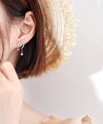 Silk Star Beautiful Love Drop Silver Sterling Zircon Tasses