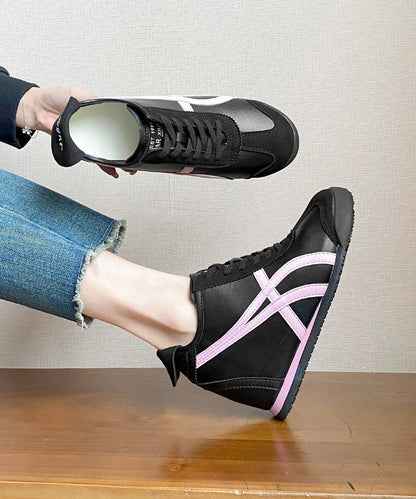 Splicing High Wedge Heels Leather Faux Shoes Beautiful Pink