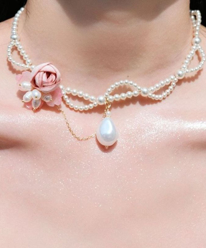 Gratuated Alloy Pearl White Beading Beautiful Bead Floral