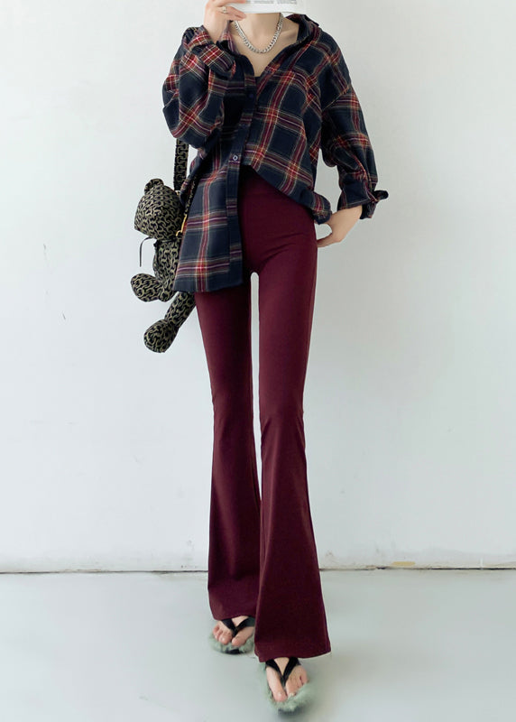 Beautiful Yellow High Waist Slim Fit Flared Trousers Spring YF008