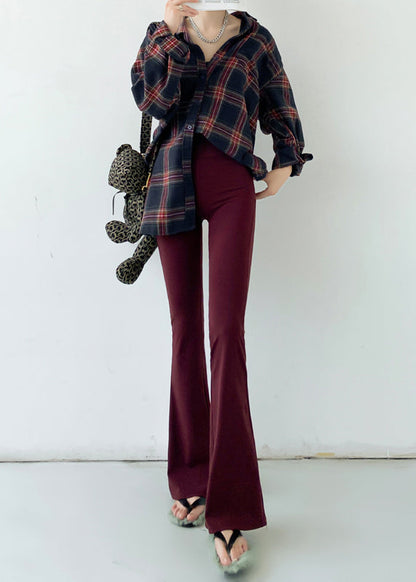 Beautiful Yellow High Waist Slim Fit Flared Trousers Spring YF008