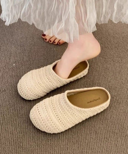 Mesh Breathable Sandals Comfortable Splicing Slide Beige