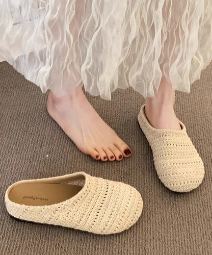 Mesh Breathable Sandals Comfortable Splicing Slide Beige