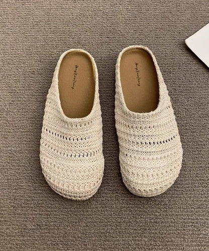 Mesh Breathable Sandals Comfortable Splicing Slide Beige