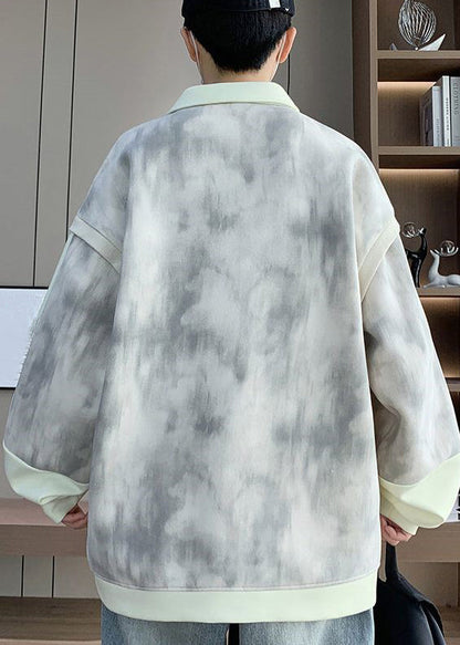 Peter Cotton Pieces Patchwork Sweatshirt Mens Two Beige False Pan