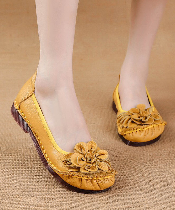 For Black Shoes Soft Flat Leather Splicing Cowhide Women