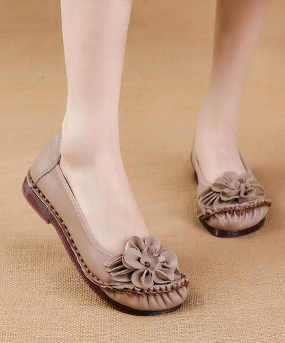 For Shoes Leather Women Cowhide Splicing Soft Black Flat