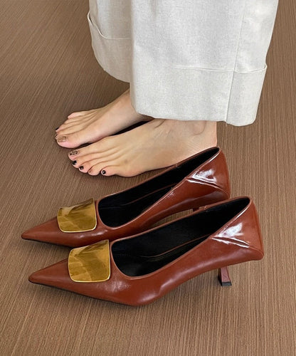 Black French Toe Sequined Heels Splicing High Pointed