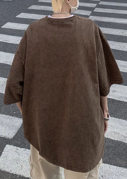 O Black T Cotton Graphic Mens Shirts Neck Design Original Half