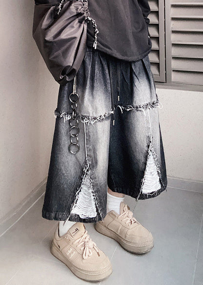 Oversized Original Waist Shorts Men Elastic Summer Design Black