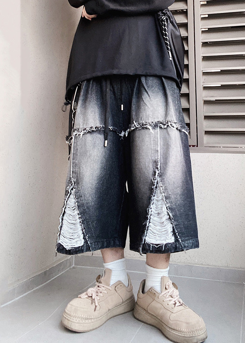 Oversized Original Waist Shorts Men Elastic Summer Design Black