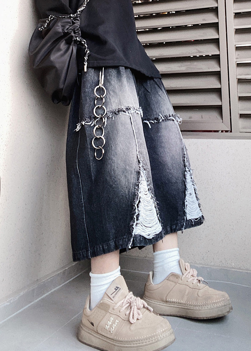 Oversized Original Waist Shorts Men Elastic Summer Design Black