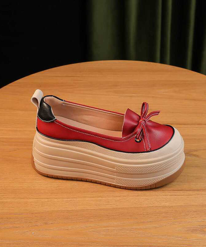 Shoes Leather Platform Splicing Black Unique Faux