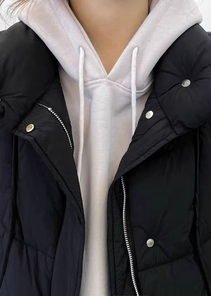 Black Pockets Cotton Filled Waistcoat Zip Up Sleeveless YW013