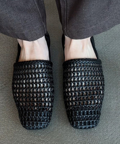 Simple Black Splicing Sandals Walking Hollow For Out Best