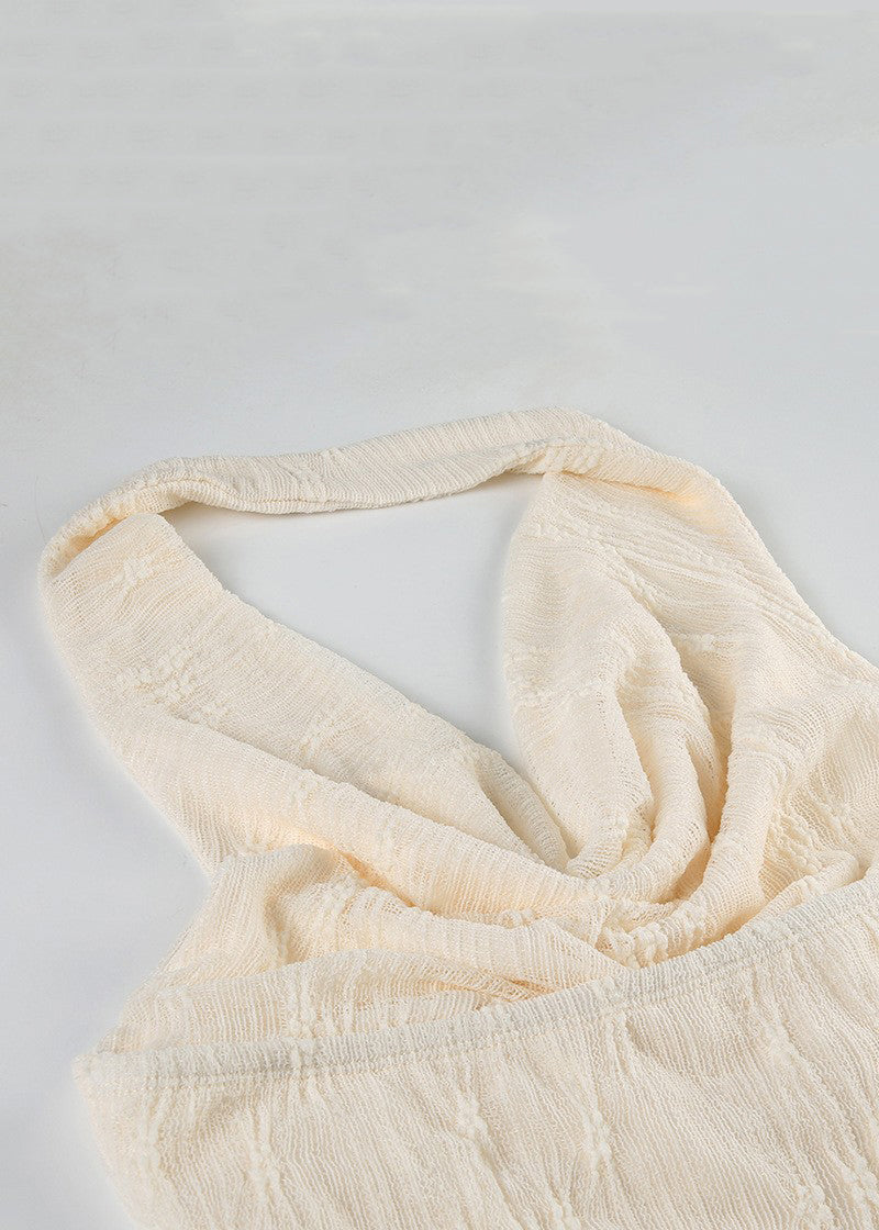 Mini Bohemian Apricot Asymmetrical Dresses Backless Lace