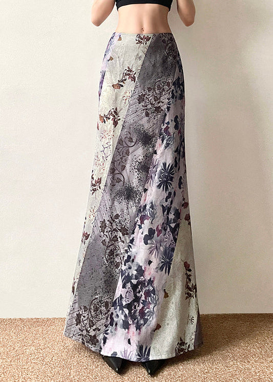 Skirts Waist Bohemian High Asymmetrical Print Patchwork Cotton