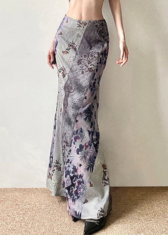 Skirts Waist Bohemian High Asymmetrical Print Patchwork Cotton