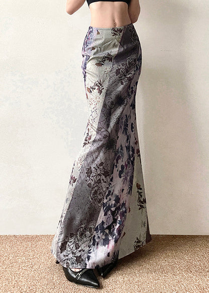 Skirts Waist Bohemian High Asymmetrical Print Patchwork Cotton