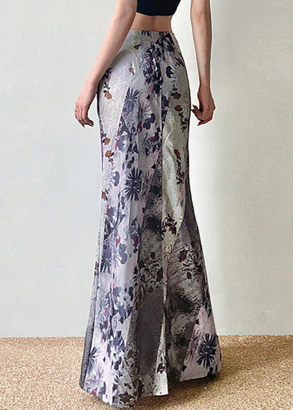 Skirts Waist Bohemian High Asymmetrical Print Patchwork Cotton