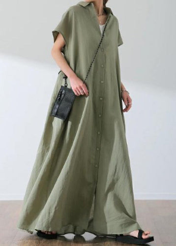 Dress Shirt Cotton Oversized Bohemian Summer Beige